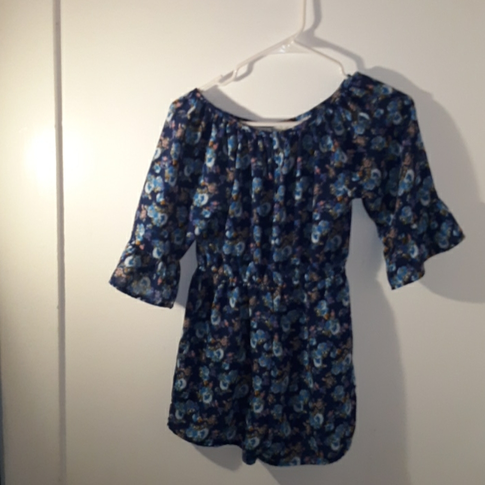 Blue floral romper